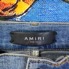 Load image into Gallery viewer, Amiri MX-1 Indigo Blue Distressed Skinny Jeans Size 28
