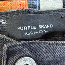 Load image into Gallery viewer, Purple Brand Paint Splatter Jeans Size 31”
