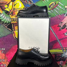 Load image into Gallery viewer, Gucci Calfskin Oliver Sylvie Web Mens Oxfords Black Size 9 - 10
