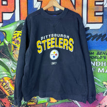 Load image into Gallery viewer, Y2K Pittsburgh Steelers Reebok NFL Black Crewneck Size Large
