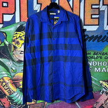 Load image into Gallery viewer, Burberry Blue Plaid Button Down Shirt Size XL

