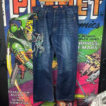Load image into Gallery viewer, Y2K Ed Hardy Christian Audigier Panther Embroidered Jeans Size 40”
