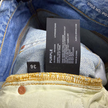 Load image into Gallery viewer, Purple Brand Beaded Jean Shorts Size 36”
