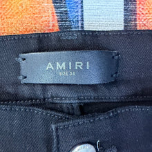 Load image into Gallery viewer, Amiri Black Ripped Jeans Size 34”
