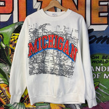 Load image into Gallery viewer, Vintage 80’s Michigan Road Map White Crewneck Size Large
