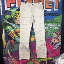 Load image into Gallery viewer, Vale Cream Multi Pocket Cargo Pants Size 32”
