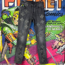 Load image into Gallery viewer, Ksubi Patch Black Jeans Size 33”
