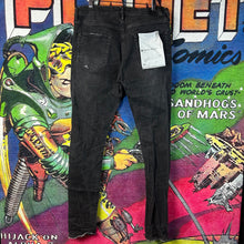 Load image into Gallery viewer, Purple Brand Ripped Black Skinny Jeans Size 32”
