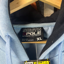 Load image into Gallery viewer, Y2K Southpole Authentic Denim Zip Up Hoodie Baby Blue Size XL
