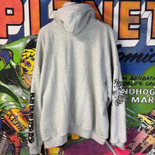 Load image into Gallery viewer, HMDD Crystal Studded Grey Zip-Up Hoodie Size Large
