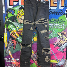 Load image into Gallery viewer, Who Decieds War Portrait Panel Jeans Size 36”
