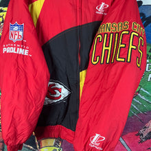 Load image into Gallery viewer, Vintage 90s NFL Pro Line X Logo Athletic Kansas City Chiefs SharkTooth Windbreaker Jacket Size L
